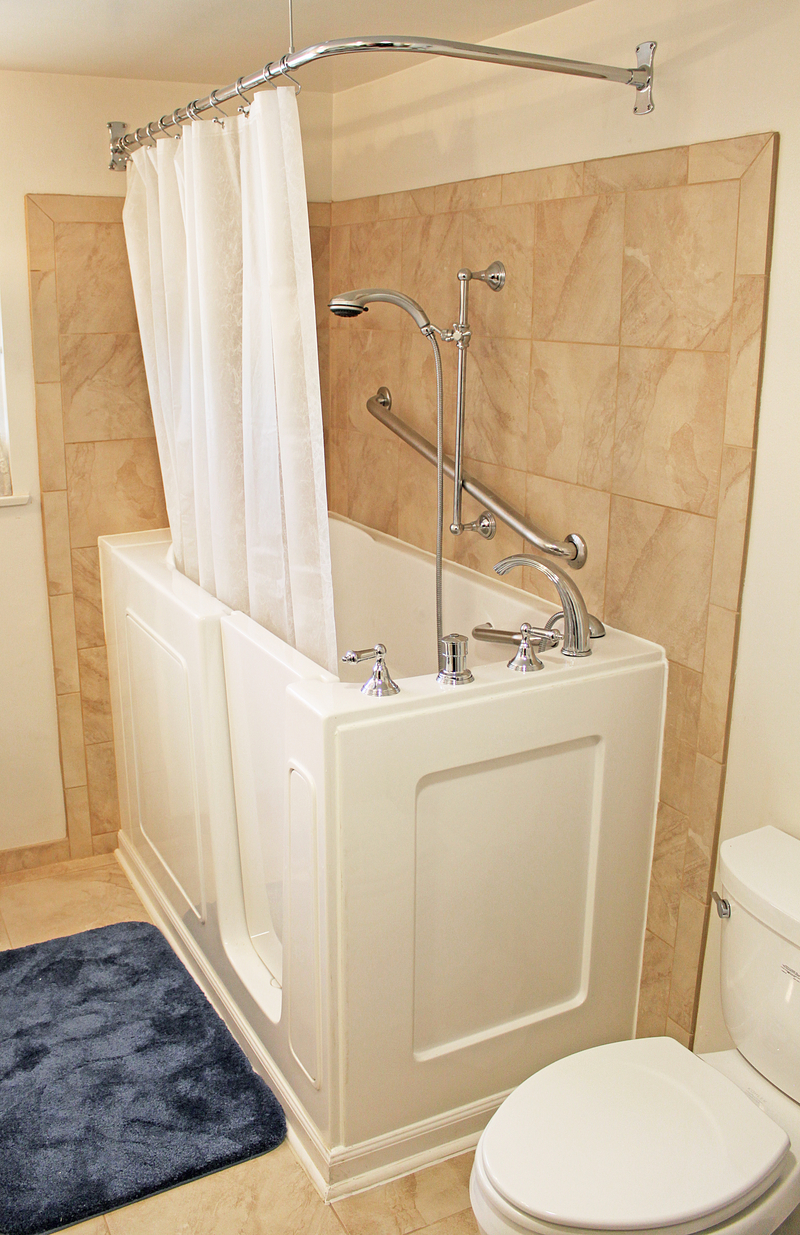 Bliss Walk-in Bathtub With End Panel & Shower Rod